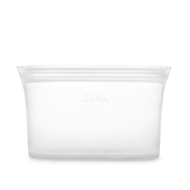 Zip Top Reusable Food Storage Bags | Large Dish [Frost] | Silicone Meal Prep Container | Microwave, Dishwasher and Freezer Safe | Made in the USA - Image 2